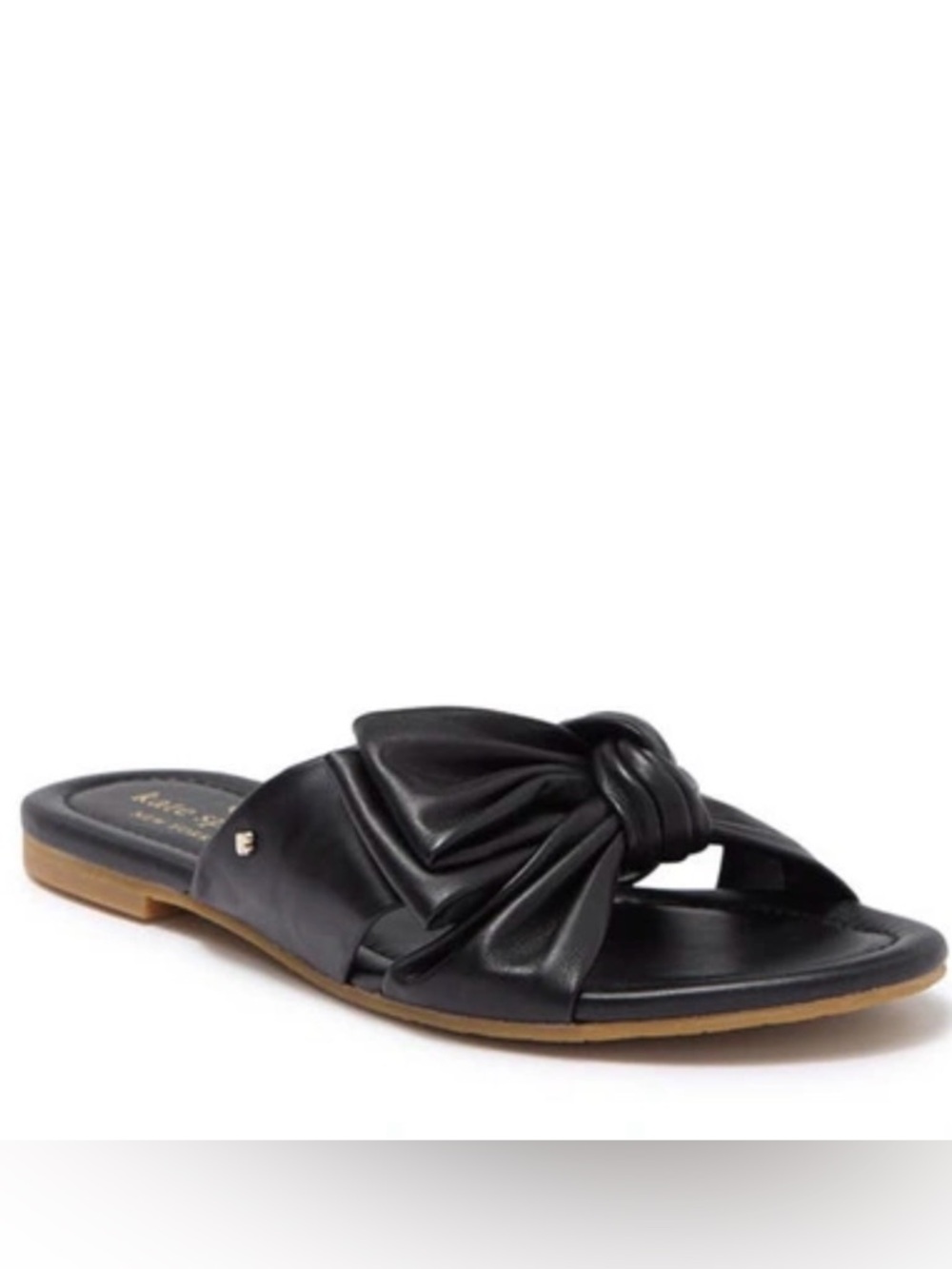 kate spade Black Knotted Slide Sandals